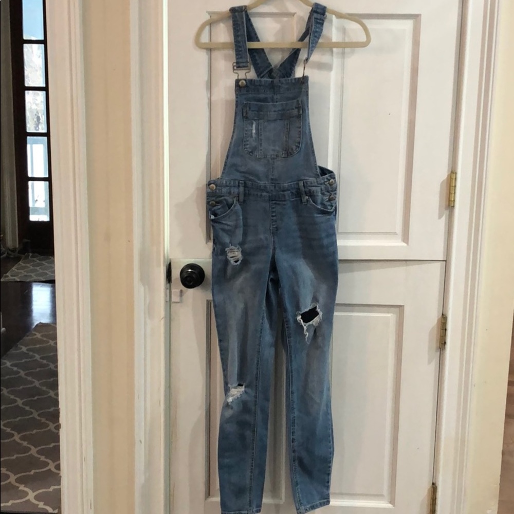 blue jean overalls